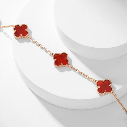 [Everoly JW]CLOVER 10 MOTIFS CARNELIAN NECKLACE