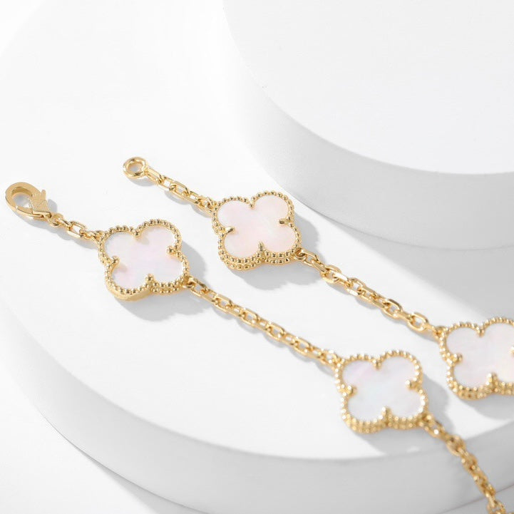 [Everoly JW]CLOVER 10 MOTIFS WHITE MOTHER OF PEARL NECKLACE