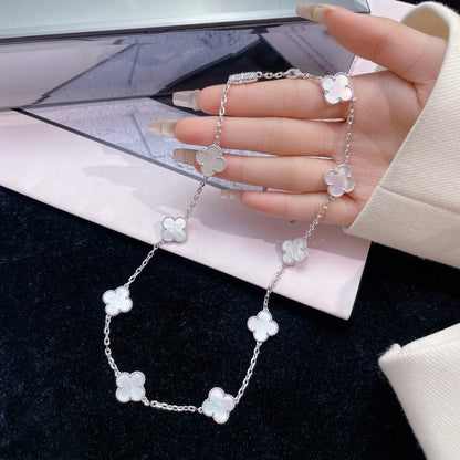 [Everoly JW]CLOVER 10 MOTIFS WHITE MOTHER OF PEARL NECKLACE