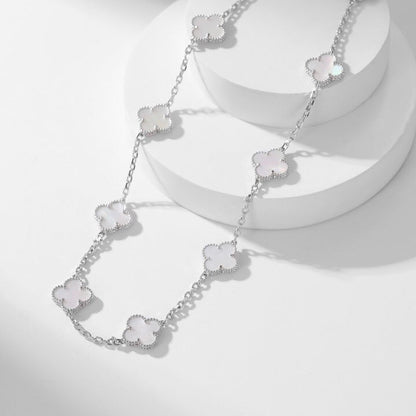 [Everoly JW]CLOVER 10 MOTIFS WHITE MOTHER OF PEARL NECKLACE