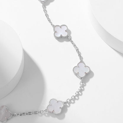 [Everoly JW]CLOVER 10 MOTIFS WHITE MOTHER OF PEARL NECKLACE