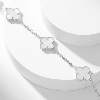 [Everoly JW]CLOVER 10 MOTIFS WHITE MOTHER OF PEARL NECKLACE