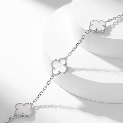 [Everoly JW]CLOVER 10 MOTIFS WHITE MOTHER OF PEARL NECKLACE