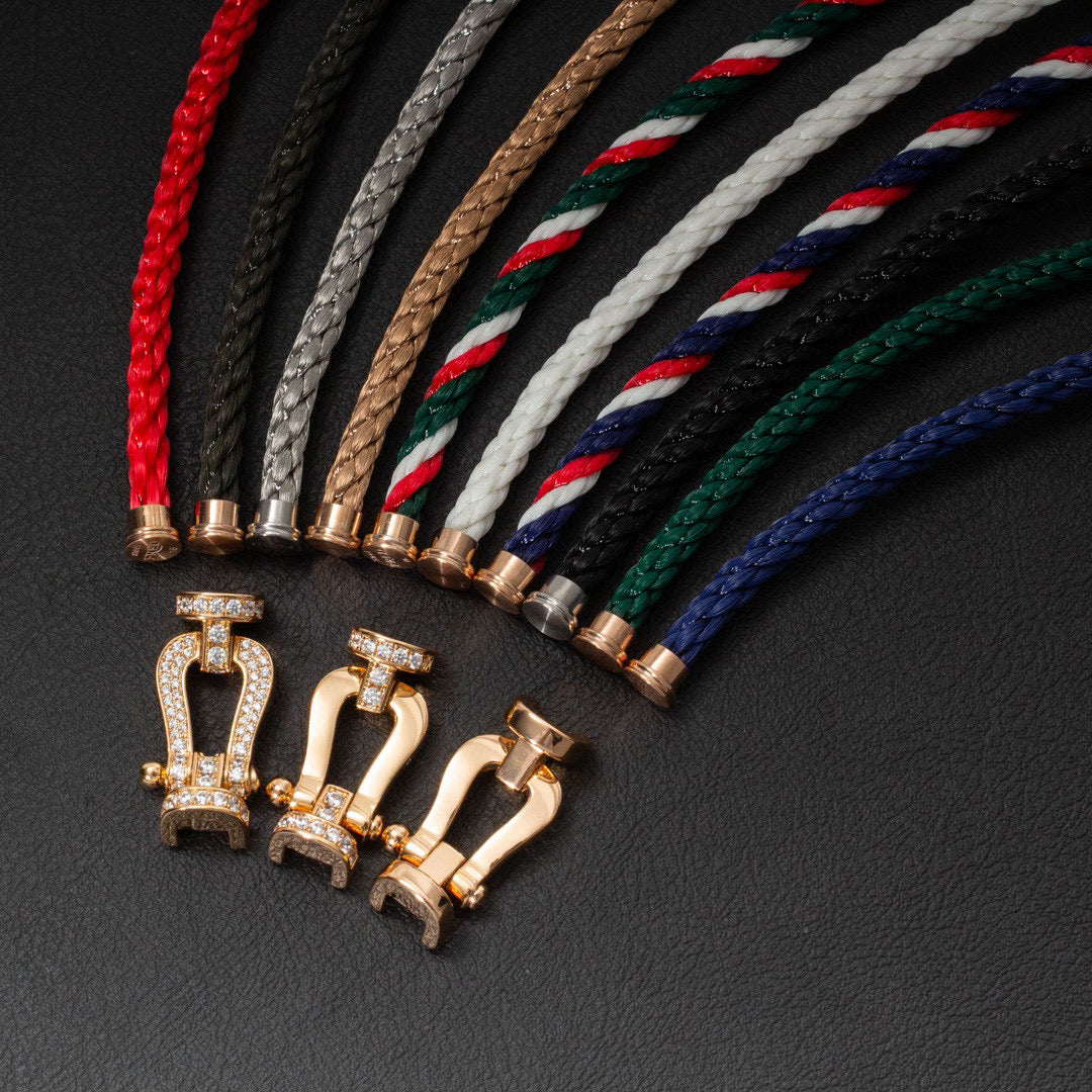 [Everoly JW]FORCE LARGE HORSESHOE FULL DIAMOND BRACELET SILVER