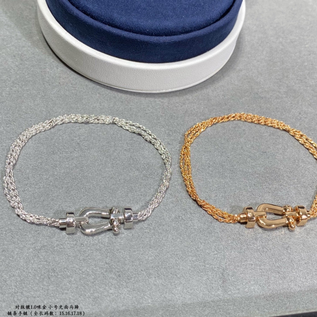 [Everoly JW]FORCE SMALL HORSESHOE  DIAMOND CHAIN ROPE BRACELET