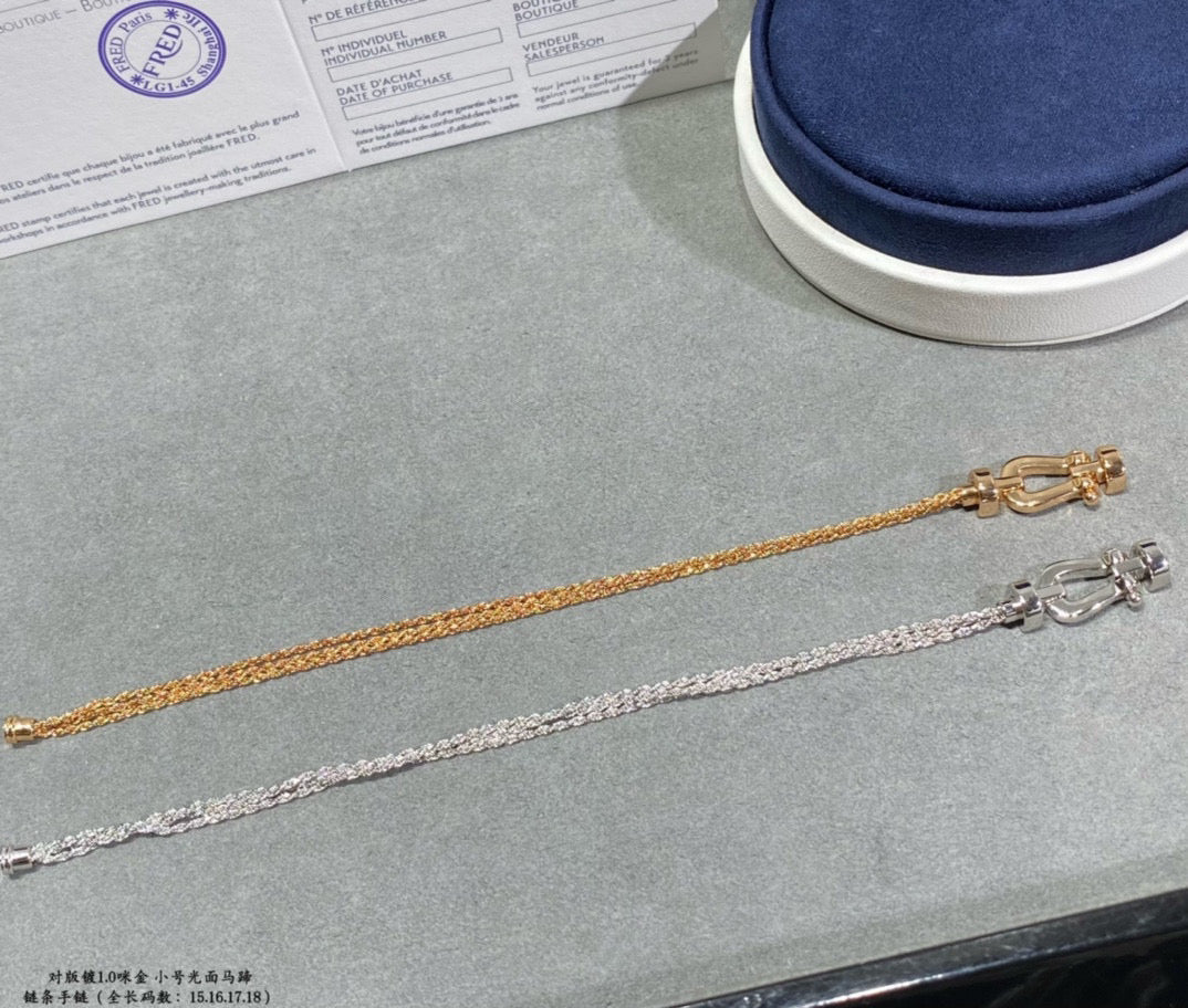 [Everoly JW]FORCE SMALL HORSESHOE  DIAMOND CHAIN ROPE BRACELET