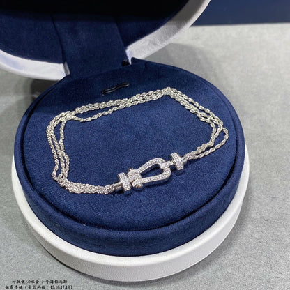 [Everoly JW]FORCE SMALL HORSESHOE  DIAMOND CHAIN ROPE BRACELET