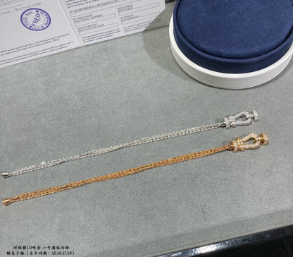 [Everoly JW]FORCE SMALL HORSESHOE  DIAMOND CHAIN ROPE BRACELET