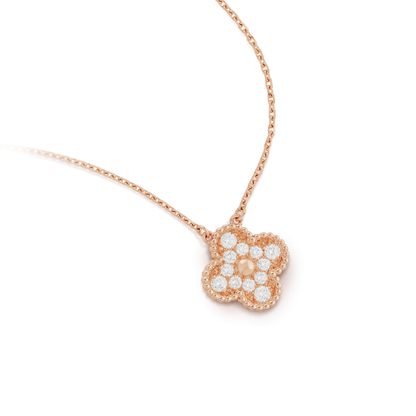 [Everoly JW]CLOVER 15MM DIAMOND SINGLE FLOWER NECKLACE