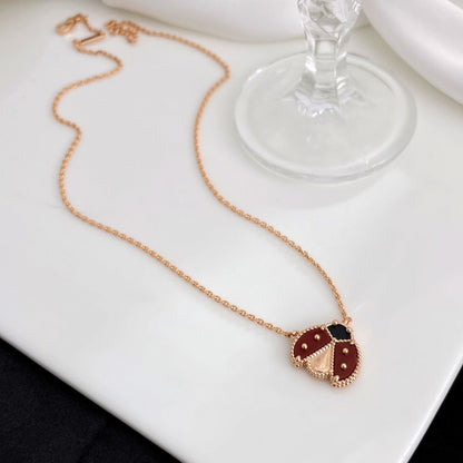 [Everoly JW]LUCKY  CARNELIANS LADYBUG NECKLACE