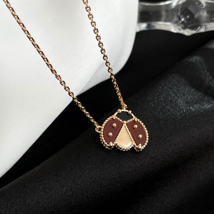 [Everoly JW]LUCKY  CARNELIANS LADYBUG NECKLACE