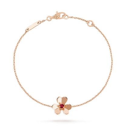 [Everoly JW]FRIVOLE GOLD FLOWER PINK MALACHITE BRACELET