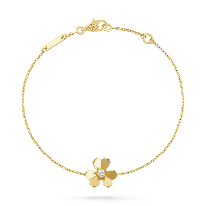 [Everoly JW]FRIVOLE GOLD FLOWER PINK MALACHITE BRACELET
