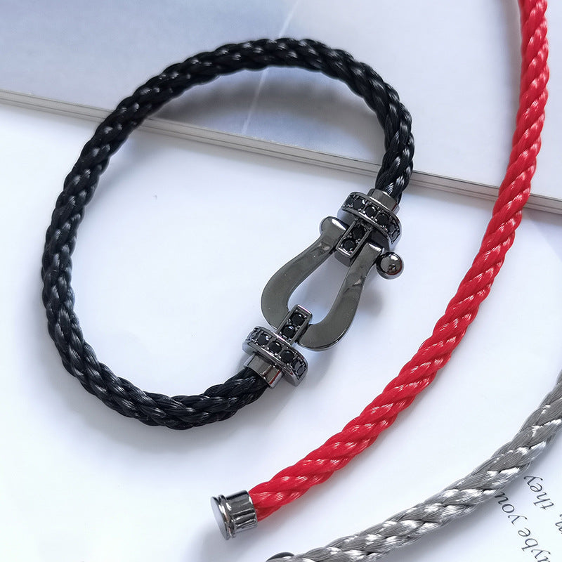 [Everoly JW]FORCE LARGE SERIES HORSESHOE BLACK SAMURAI BRACELET