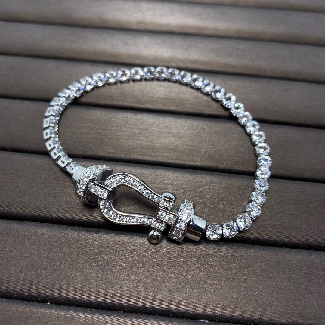 [Everoly JW]FORCE  LARGE HORSESHOE FULL DIAMOND TENNIS BRACELET