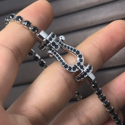 [Everoly JW]FORCE  LARGE HORSESHOE FULL DIAMOND TENNIS BRACELET