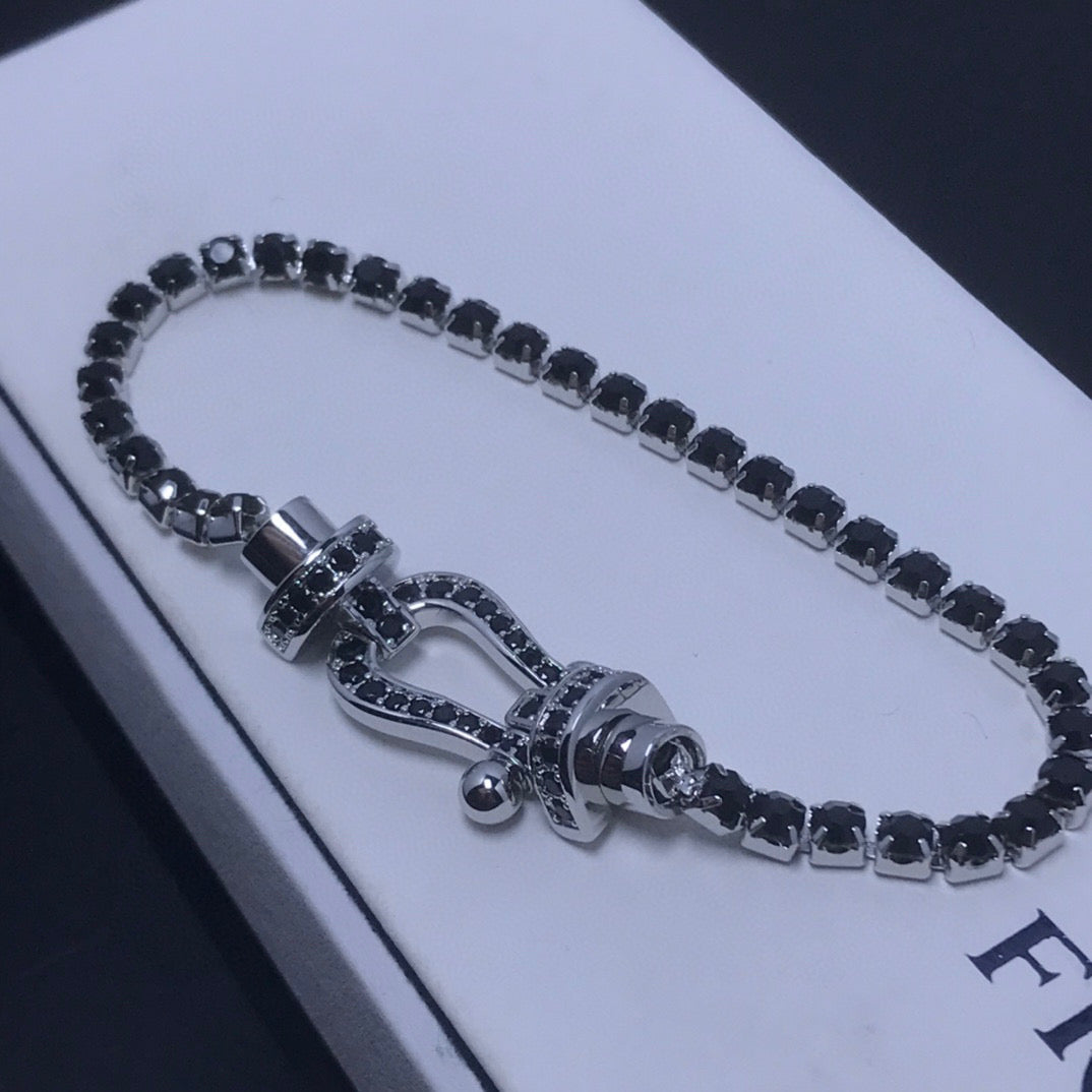 [Everoly JW]FORCE  LARGE HORSESHOE FULL DIAMOND TENNIS BRACELET