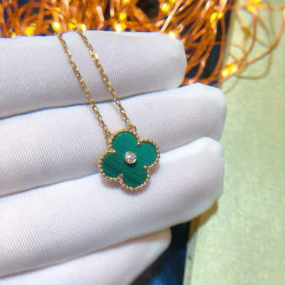 [Everoly JW]CLOVER 15MM DIAMOND TURQUOISE NECKLACE