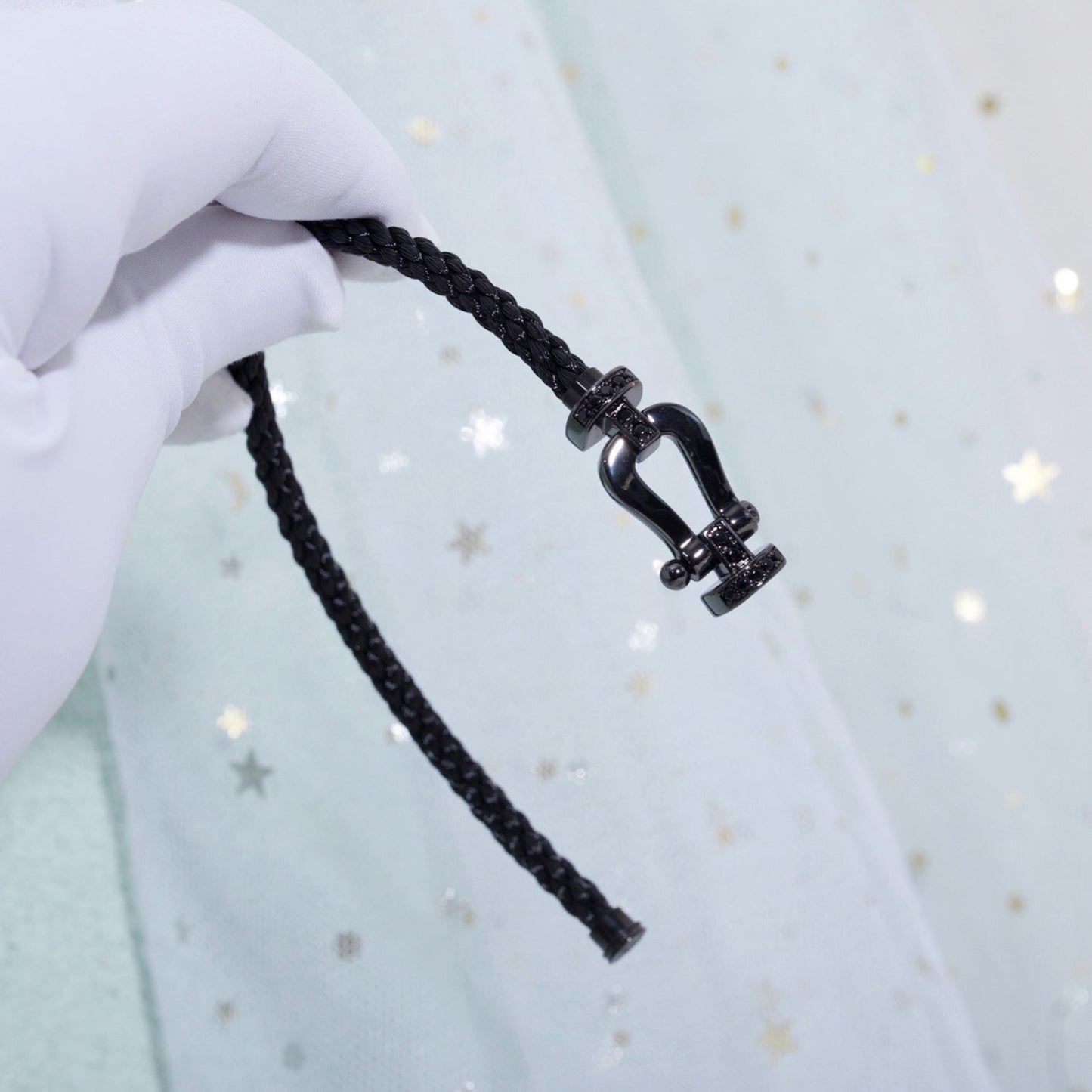 [Everoly JW]FORCE LARGE SERIES HORSESHOE BLACK SAMURAI BRACELET