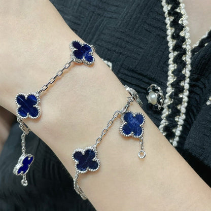 [Everoly JW]CLOVER 5 MOTIF PIETERSITE SILVER BRACELET