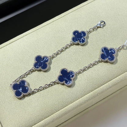[Everoly JW]CLOVER 5 MOTIF PIETERSITE SILVER BRACELET