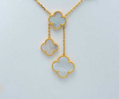 [Everoly JW]CLOVER MOTHER OF PEARL NECKLACE 6 MOTIF