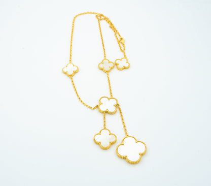[Everoly JW]CLOVER MOTHER OF PEARL NECKLACE 6 MOTIF