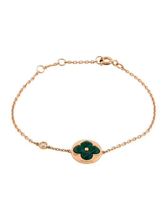 [Everoly JW]SUN MALACHITE 1 DIAMOND PINK GOLD BRACELET