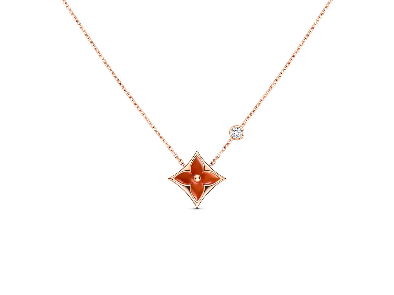 [Everoly JW]STAR NECKLACE PINK GOLD 1 DIAMOND