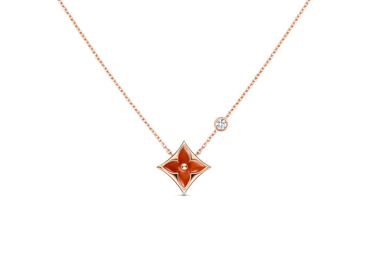 [Everoly JW]STAR NECKLACE PINK GOLD 1 DIAMOND