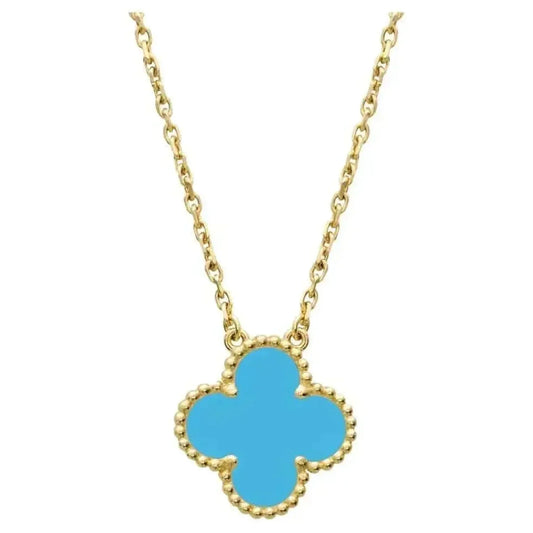 [Everoly JW]CLOVER 15MM VINTAGE TURQUOISE NECKLACE