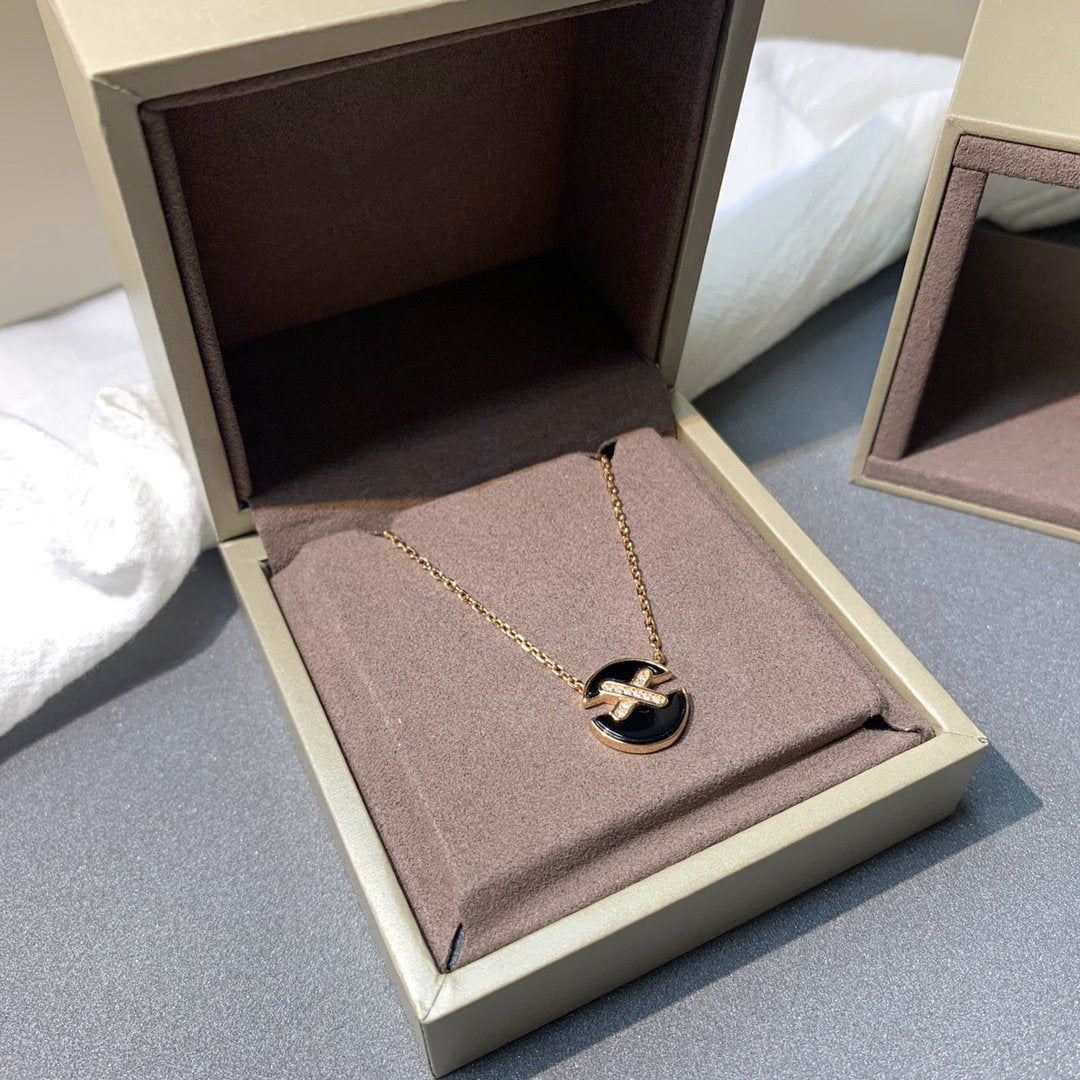 [Everoly JW]JEUX DE PINK GOLD DIAMOND NECKLACE