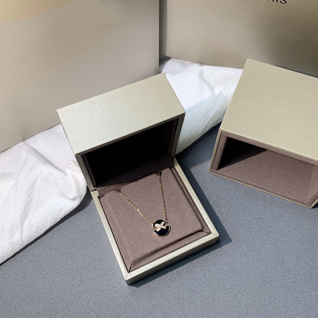 [Everoly JW]JEUX DE PINK GOLD DIAMOND NECKLACE