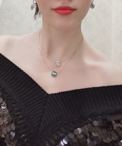 [Everoly JW]JEUX DE PINK GOLD DIAMOND NECKLACE