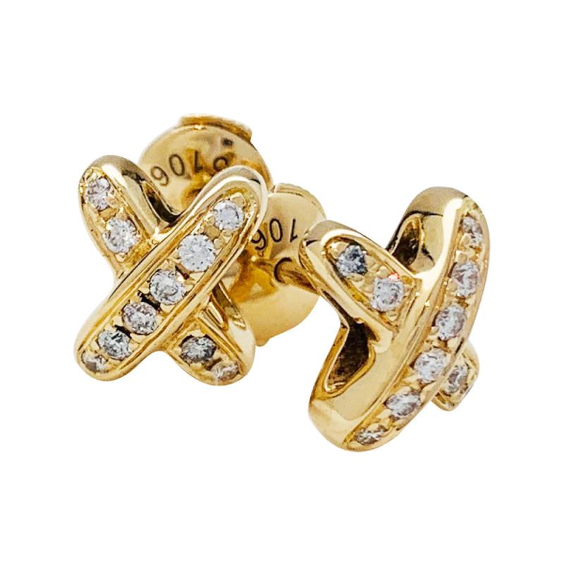 [Everoly JW]JEUX DE GOLD DIAMOND EARRINGS