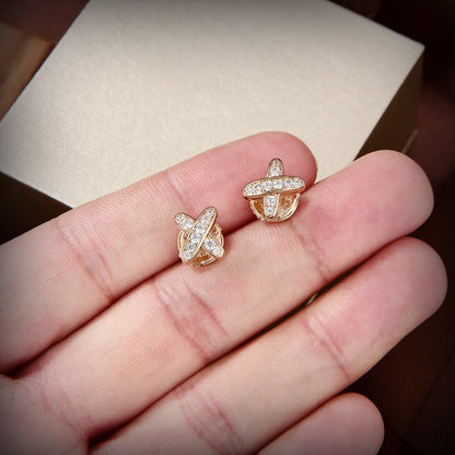 [Everoly JW]JEUX DE GOLD DIAMOND EARRINGS