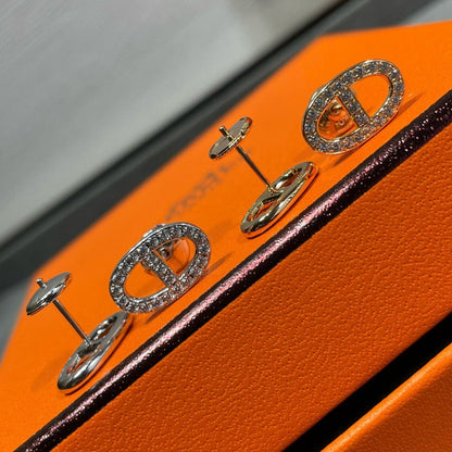 [Everoly JW]HM FULL DIAMOND PIG NOSE STUD EARRINGS