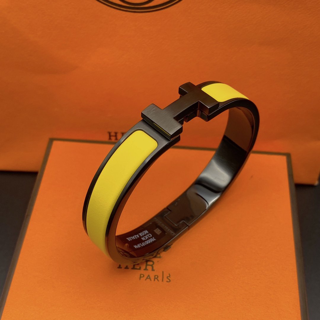 [Everoly JW]CLIC HM SO BLACK YELLOW BRACELET