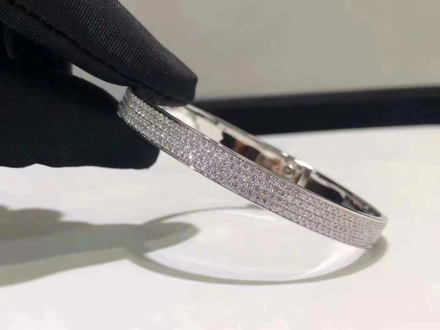 [Everoly JW]HM KELLY BRACELET IN SILVER AND FULL PAVE DIAMOND