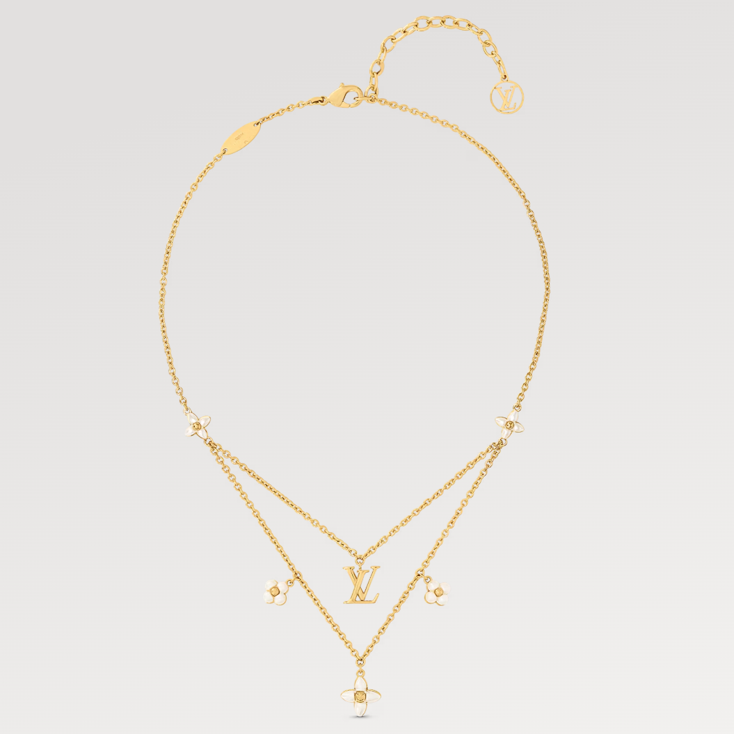 [Everoly JW]FLOWERGRAM GOLD MOP DOUBLE ROW NECKLACE