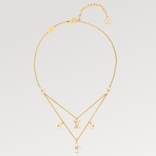 [Everoly JW]FLOWERGRAM GOLD MOP DOUBLE ROW NECKLACE