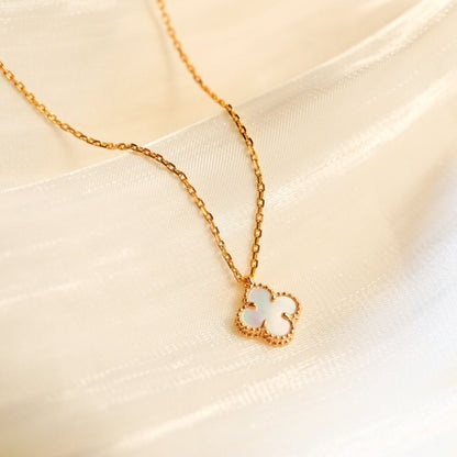 [Everoly JW]CLOVER MINI 9.5MM WHITE MOTHER-OF-PEARL NECKLACE