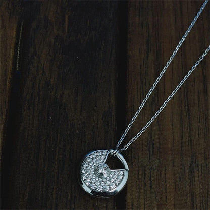 [Everoly JW]AMULETTE SILVER FULL DIAMOND NECKLACE