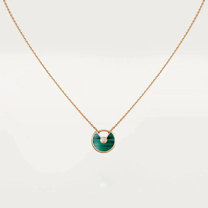 [Everoly JW]AMULETTE ROSE GOLD MALACHITE NECKLACE