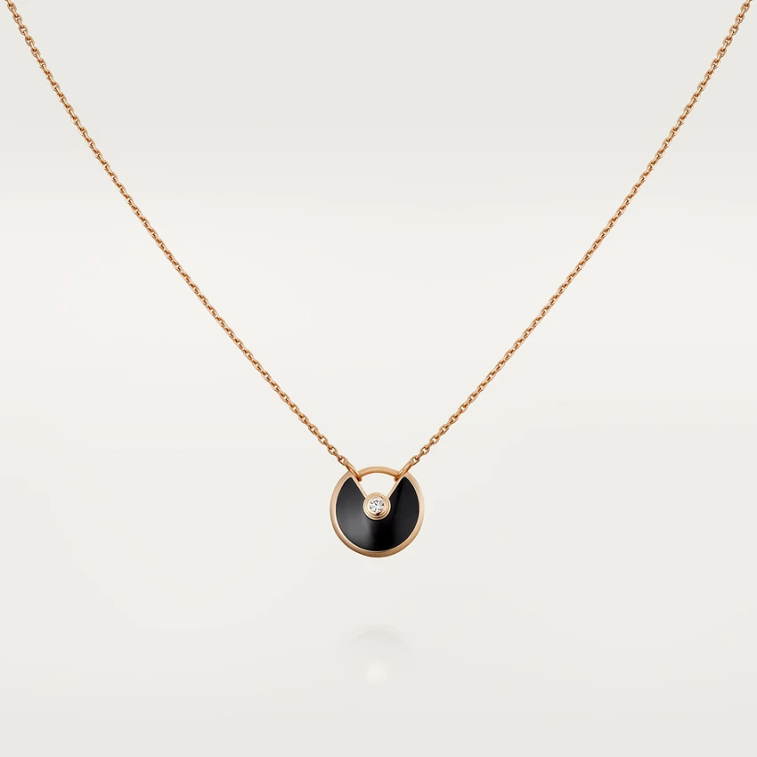 [Everoly JW]AMULETTE ROSE GOLD ONYX NECKLACE