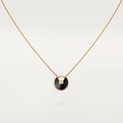 [Everoly JW]AMULETTE ROSE GOLD ONYX NECKLACE