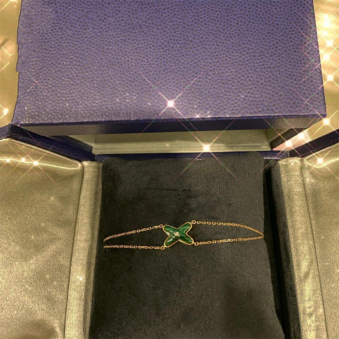 [Everoly JW]JEUX BRACELET MALACHITE PINK GOLD 1 DIAMOND