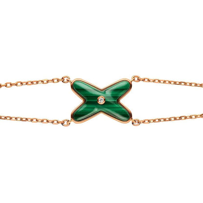 [Everoly JW]JEUX BRACELET MALACHITE PINK GOLD 1 DIAMOND
