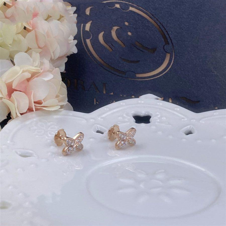 [Everoly JW]JEUX DE PINK GOLD DIAMOND EARRINGS