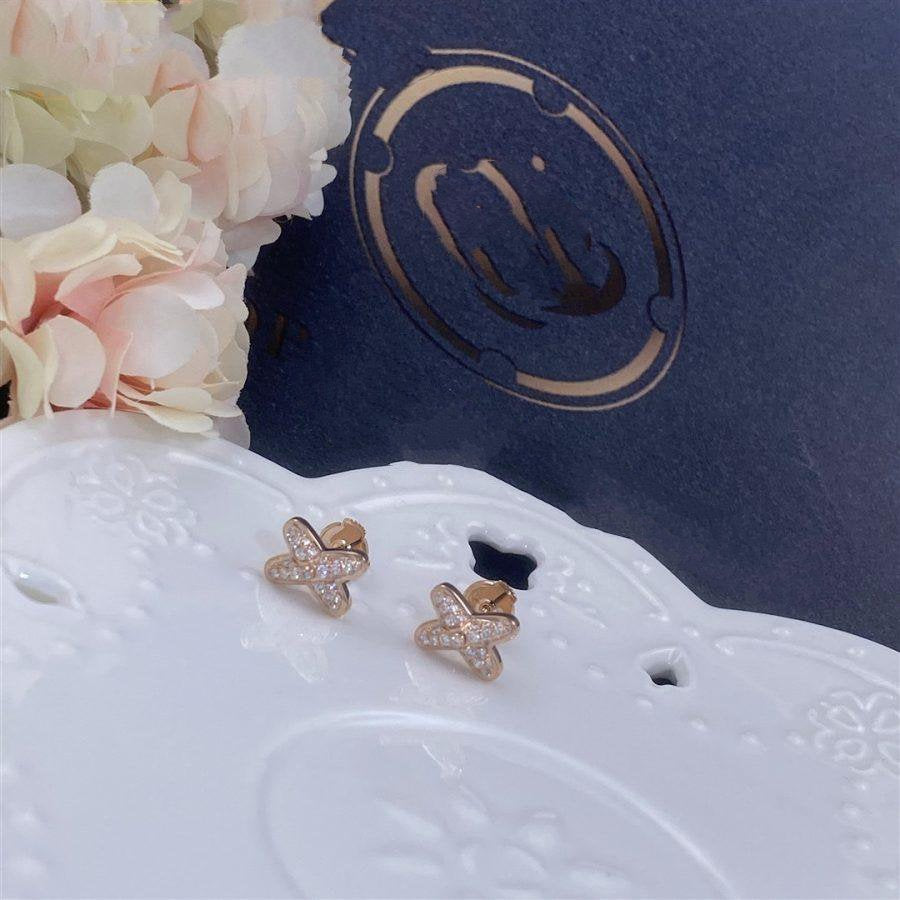 [Everoly JW]JEUX DE PINK GOLD DIAMOND EARRINGS